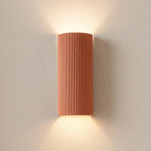 B-Ware Lindby Wandleuchte Colja LED Wandlampe Gips dimmbar terracotta Höhe 30,5cm