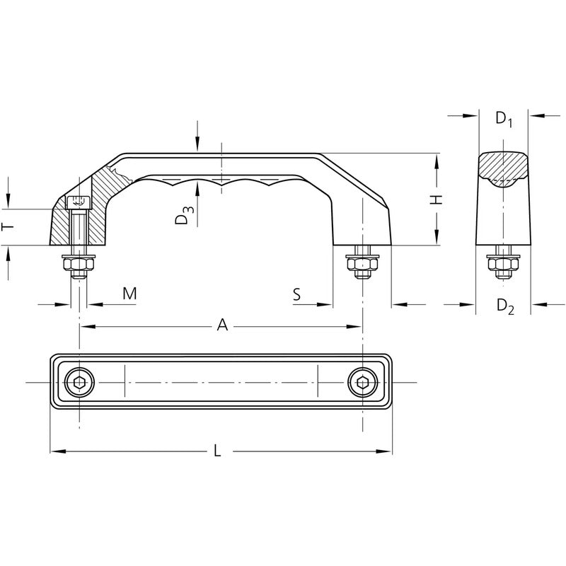 Rohde Universalgriff RG-1P.100.84 Griffserie RG schwarz 1000N 7 Stück 19x33mm - 2050006613214