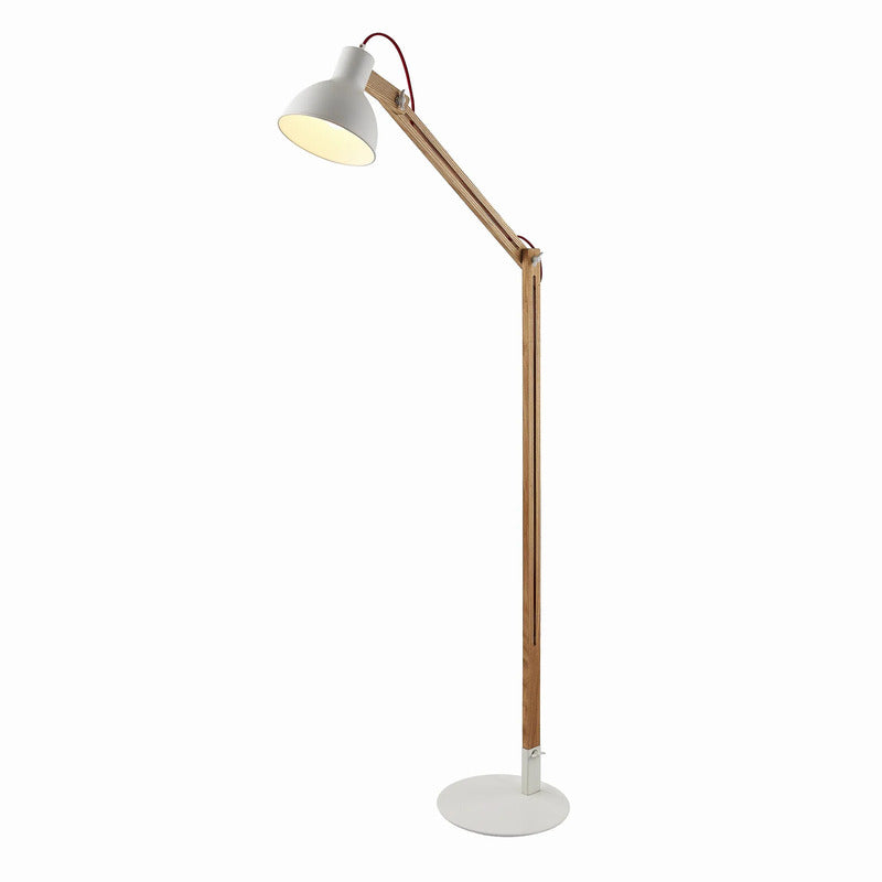 Lindby Stehlampe Shivanja Holz verstellbar E27 Lampe Leselampe 146cm weiß - 4251096528343