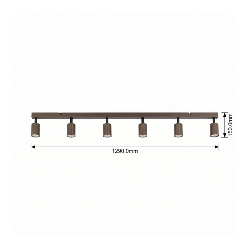 Deckenspot Top justierbar braun sechsflammig linear Deckenlampe Lampe Leuchte - 5901780561833
