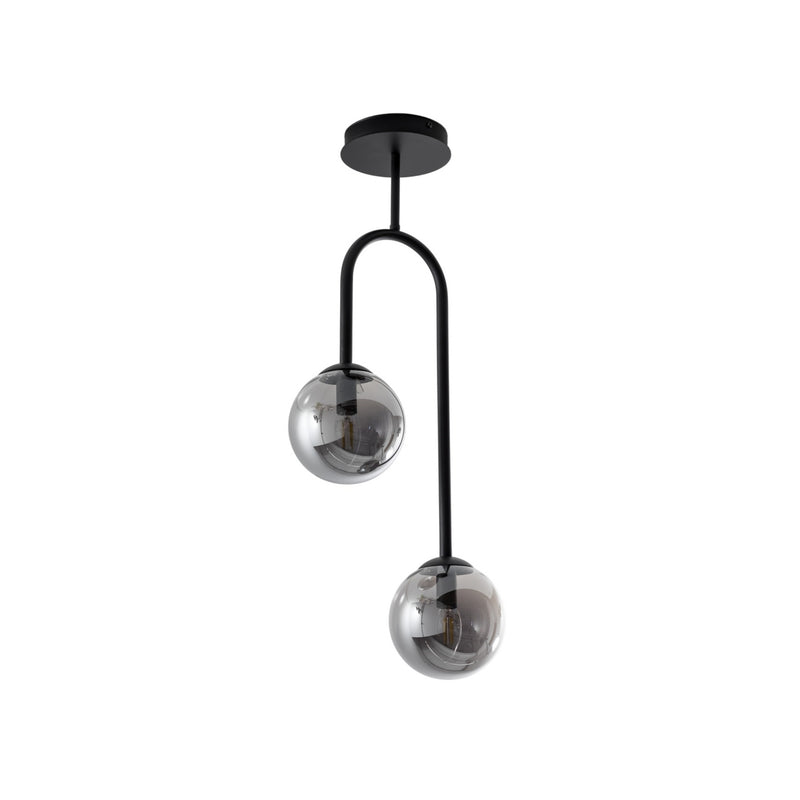 Deckenlampe Atria Hängelampe dimmbar schwarz 2-flg 76cm Höhe Rauchgrau Leuchte - 5907106009973