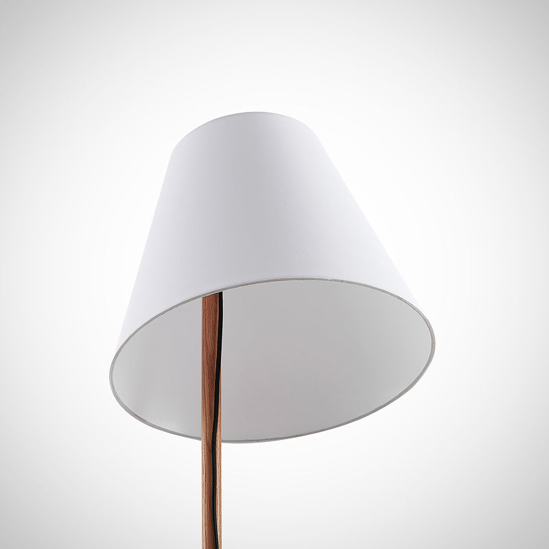 Lucande Stehleuchte Jinda LED Lampe Leuchte E27 weiß Holz 160cm Höhe 40cm - 4251096593457