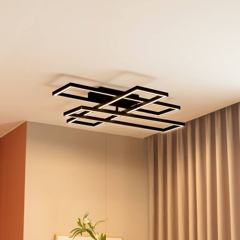 Lucande Deckenlampe Tjado LED Lampe Leuchte dimmbar schwarz 94cm lang Metall - 4251911766134