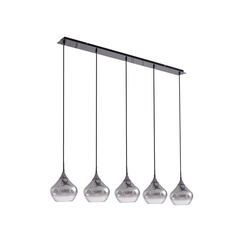 Lucande Hängeleuchte Jarven 5-flammig schwarz Glas Deckenlampe Lampe Leuchte97 - 4251911791570