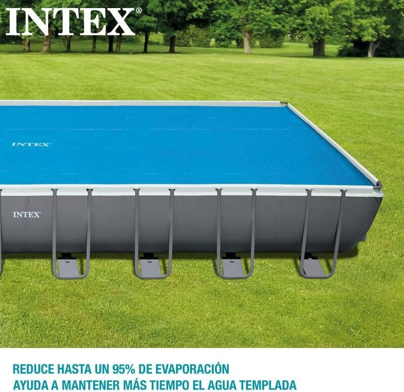 Intex Above Ground Outdoor Solar Pool Cover Rectangle 9.7x4.8m for 26374 Blue - 6941057422275