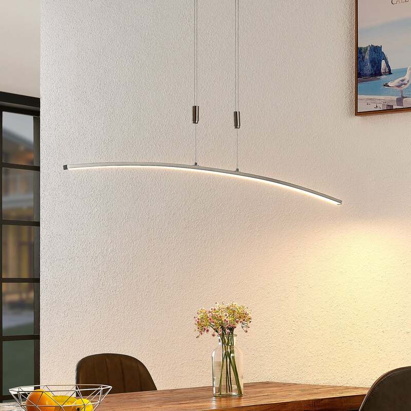 Lindby Hängeleuchte Pendelleuchte Phillie LED dimmbar höhenverstellbar nickel - 4251096587524