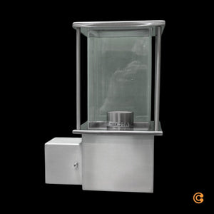 B-Ware Lindby Außenwandleuchte Wandlampe Edelstahl Caspa silber eckig E27 LED Leuchte