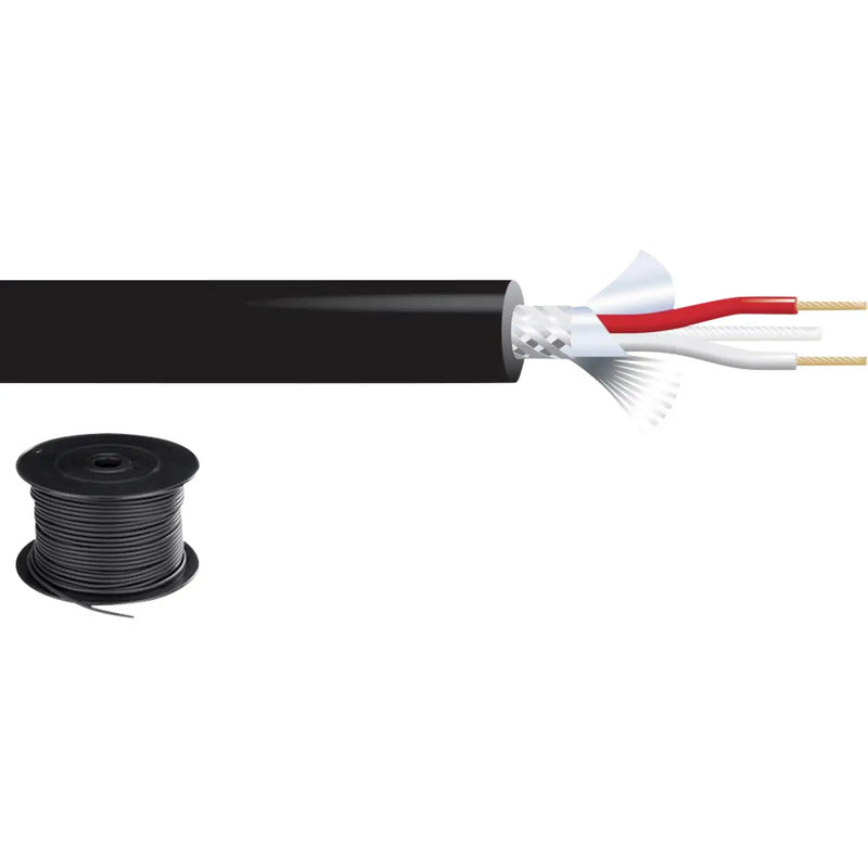 Monacor DMX Kabel 100m schwarz Kupfer 2-adrig hochflexibel für Lichttechnik - 4007754210811