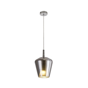 B-Ware Mantra Iluminación Hängeleuchte Pendelleuchte Elsa Glas chrom E27 LED Ø 22,5 cm