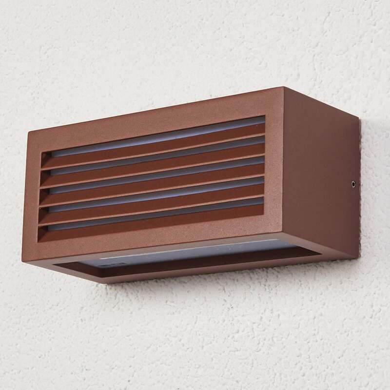 SLV Außenwandleuchte Box L E27 Gartenleuchte Lampe rostbraun IP44 25x11cm Licht - 4024163129381