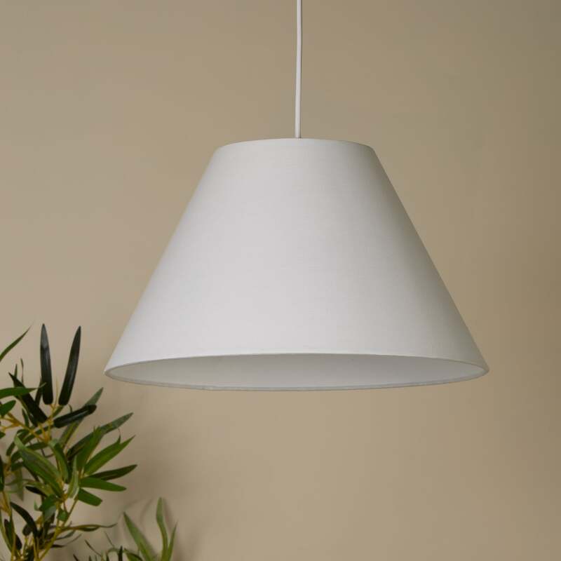Searchlight Hängeleuchte Lyta LED Pendelleuchte dimmbar Textil weiß Ø38cm 80cm - 5053423272313