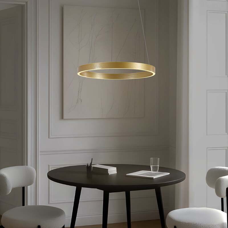Lucande Hängeleuchte Pendelleuchte Yonam LED dimmbar gold CCT 1-flg Ø60cm 6800lm - 4255830904066