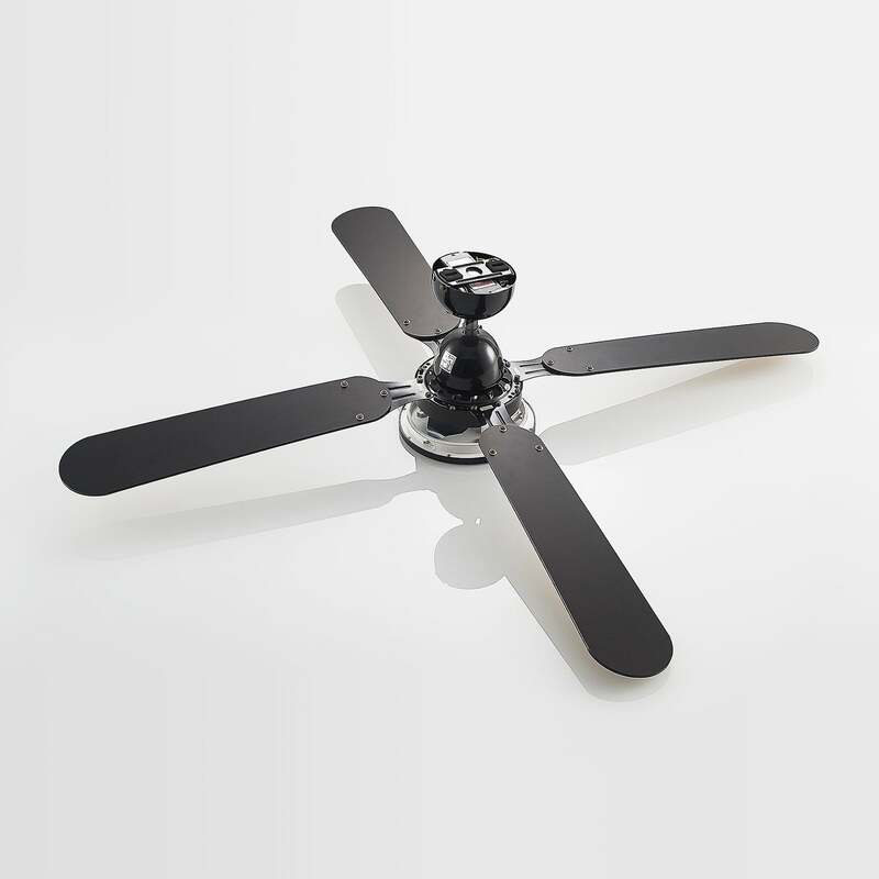 Lucande Deckenventilator Tedric LED Ventilator schwarz leise 133cm für Räume - 4251911744750
