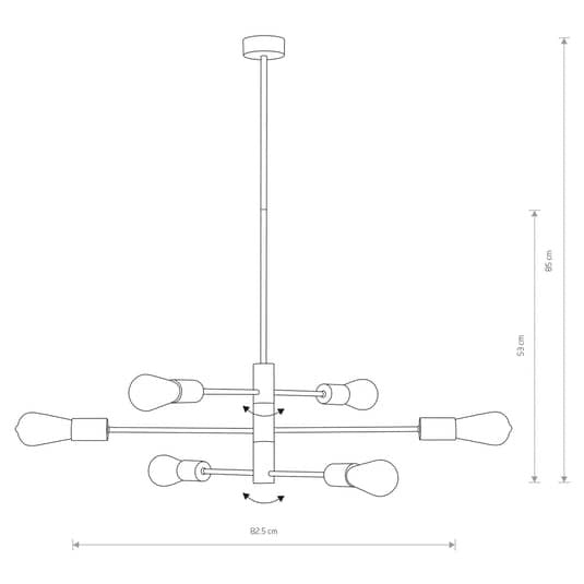 Hängeleuchte Rotor VI Hängelampe Deckenlampe Deckenleuchte Lampe Leuchte 6 fl. - 5903139793797