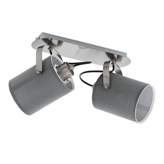 EGLO Deckenlampe Deckenleuchte Leuchte Lampen Villabate 2 grauen Textilschirmen - 9002759981396