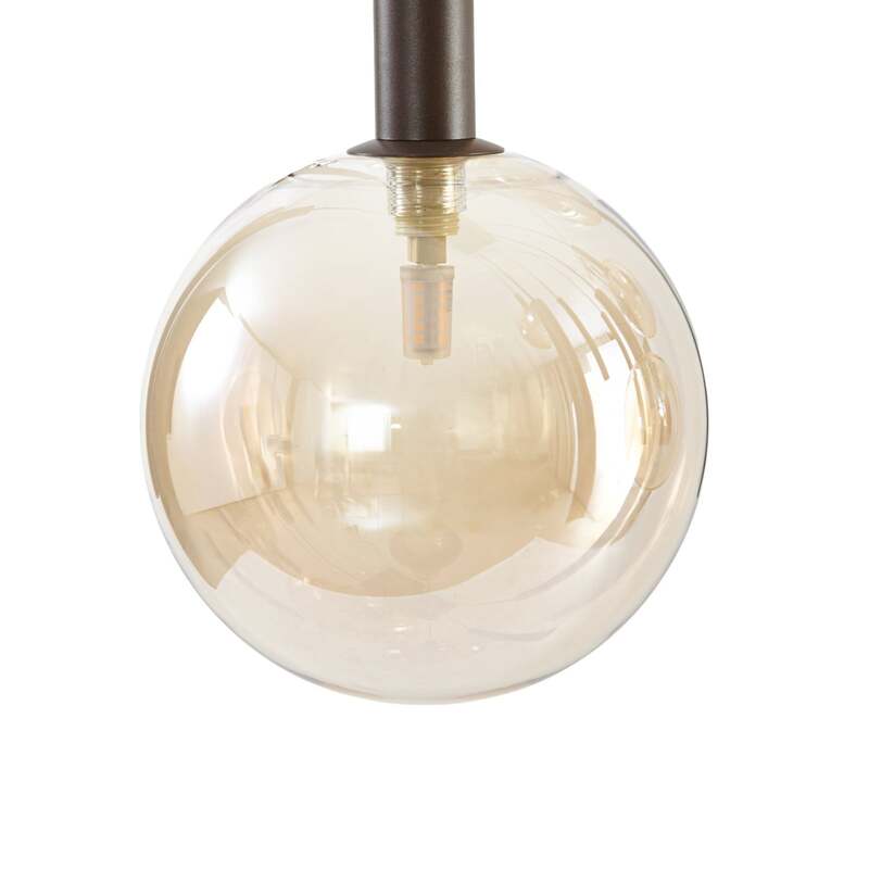 Lucande Hängeleuchte Lumavia 12-flg LED Pendelleuchte dimmbar braun amber - 4255830916939