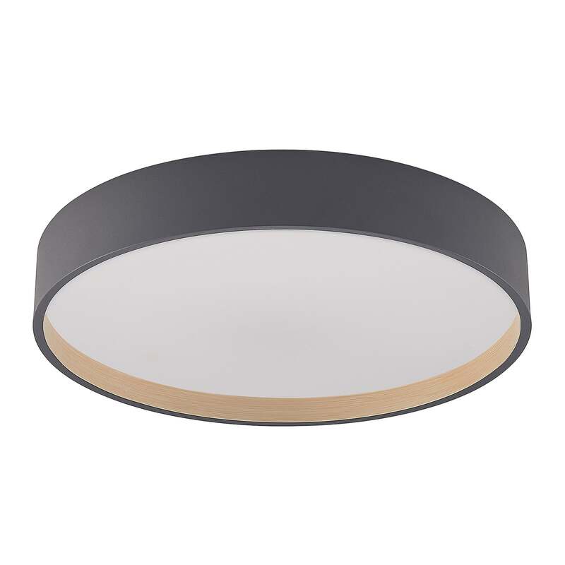 Lindby Deckenleuchte Deckenlampe LED Rund Todor anthrazit Holz Wohnzimmer Flur - 4251911743098