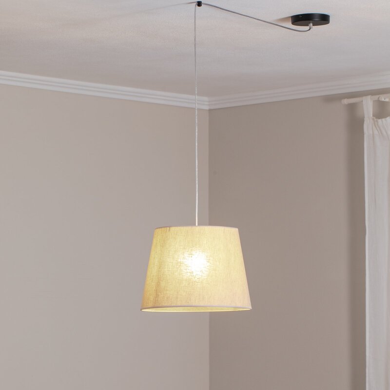 Pendellampe Ascot Hängeleuchte Deckenleuchte Stofflampe beigefarben Ø 38 cm - 5907106011006