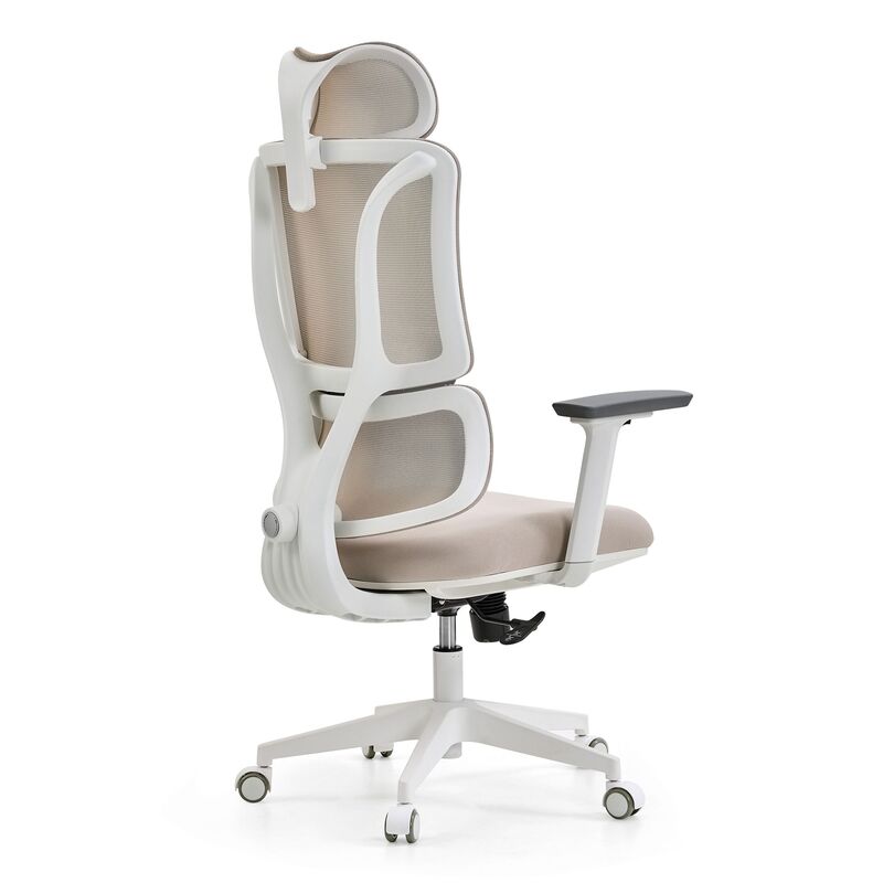 MyBuero Bürostuhl Schreibtischstuhl ERGOMY W Netzstoff Stoff Armlehnen Beige - 4064323130000