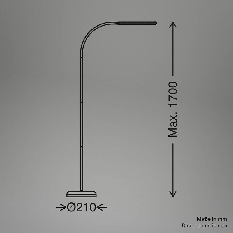 Briloner Stehleuchte Mura LED Lampe dimmbar Touchdimmer schwarz 170cm hoch - 4002707487548
