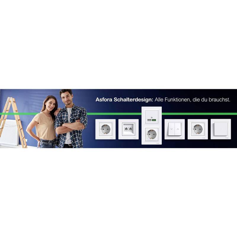 Schneider Electric Rollladenschalter Asfora EPH1370521D 250VAC 10A Weiß IP20 - 3606486875582