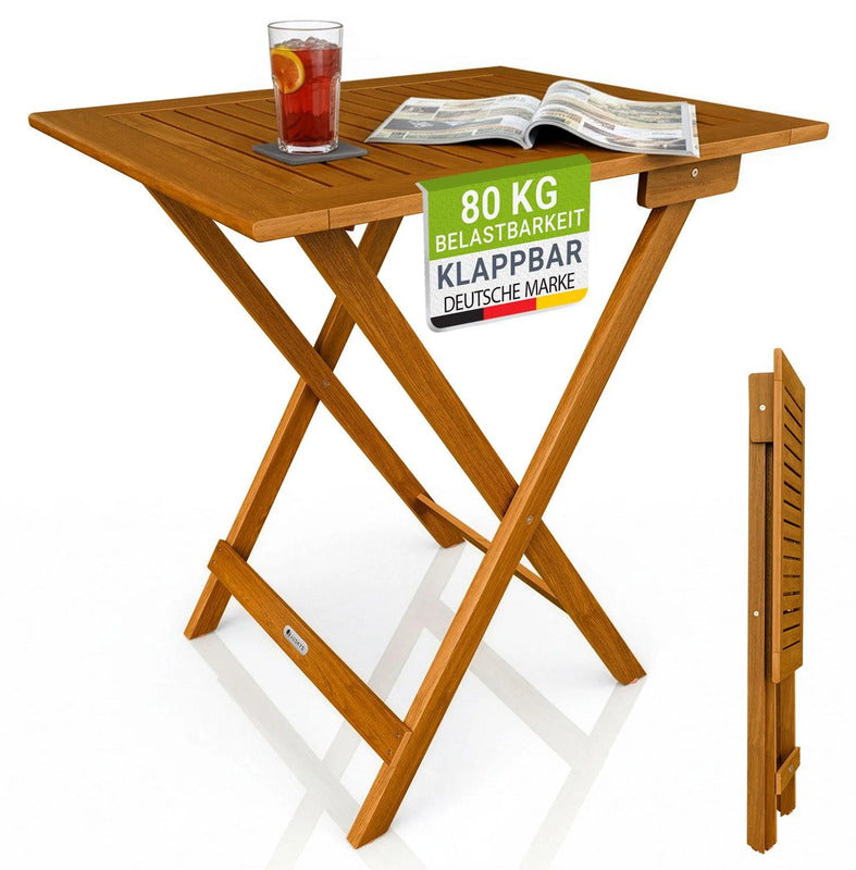 Beistelltisch Zadar klappbar Akazienholz wetterfest für Garten Balkon 60x60x76cm - 4262437187396