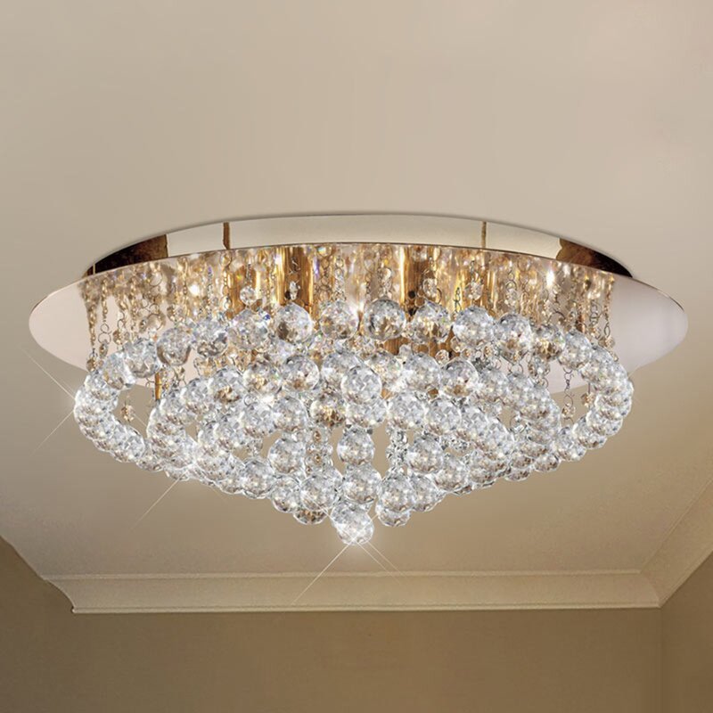 Searchlight Deckenleuchte Hanna LED Lampe Kristallleuchte dimmbar gold Ø55cm - 5013874382832