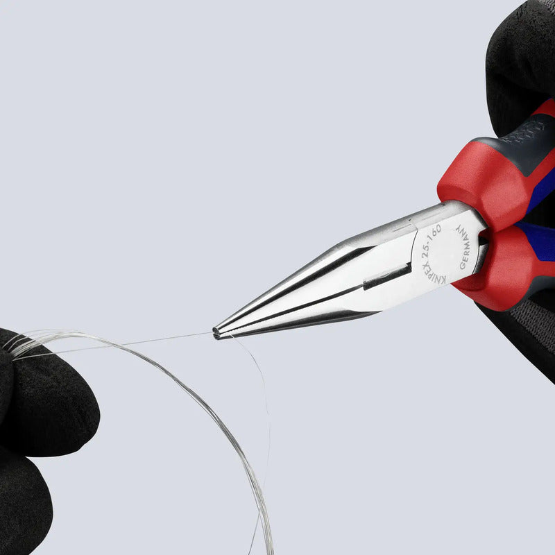 Knipex 25 05 160 Flachrundzange 160 mm Vanadium Elektrostahl für Elektronik - 4003773022817