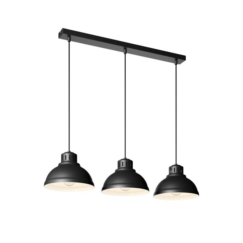 Euluna Hängeleuchte Sven LED Pendelleuchte dimmbar schwarz 3-flammig 75x21cm - 5907565990836