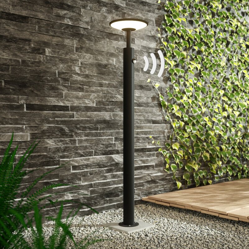 Lucande Wegeleuchte Fenia LED Pollerleuchte mit Bewegungsmelder anthrazit 100cm - 4251096548013