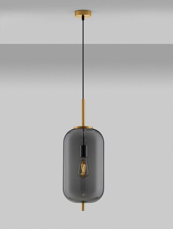 Nova Luce Pendelleuchte Hängeleuchte LATO E27 LED Gold Rauchig dimmbar Glas 22cm - 5212017445506