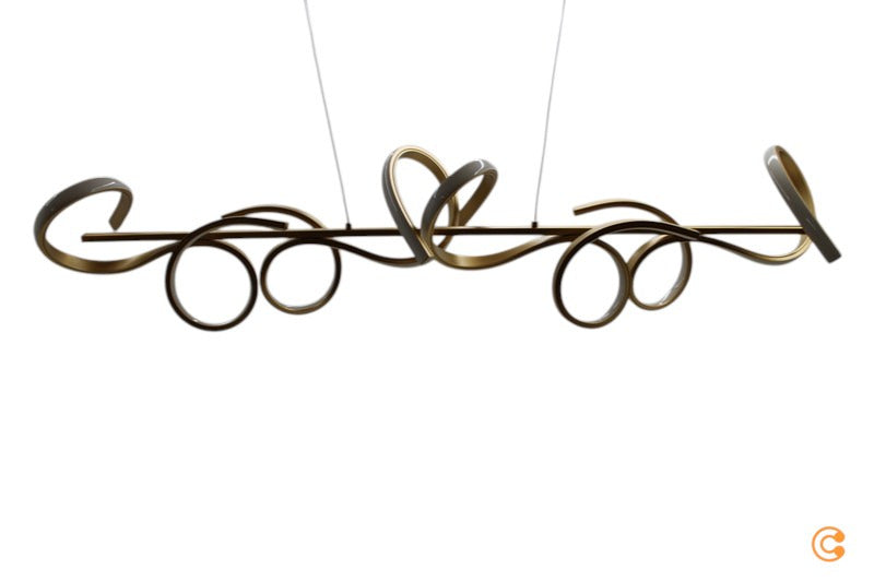 JUST LIGHT Pendelleuchte Hängeleuchte LED Curls Messing Metall dimmbar 99 cm988 - 4043689959890
