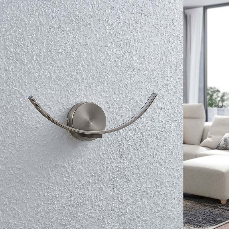 Lindby Wandleuchte Wandlampe LED Leuchte Iven nickel warmweiß Beleuchtung 34 cm - 4251096515190
