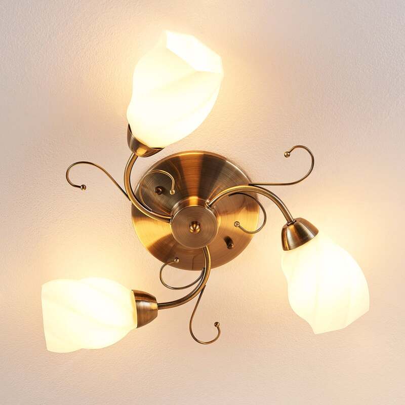 Lindby Deckenlampe Amedea LED Lampe Leuchte dimmbar altmessing Ø55cm 3-flammig - 4251096516999