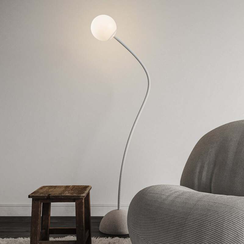 Karman Stehleuchte Moony LED Lampe höhenverstellbar weiß Ø15cm 145cm hoch - 10038625