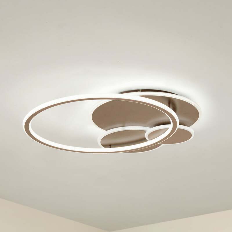 Lucande LED-Deckenleuchte Leuchte Circulo Kaffee Braun CCT dimmbar - 4255830904936
