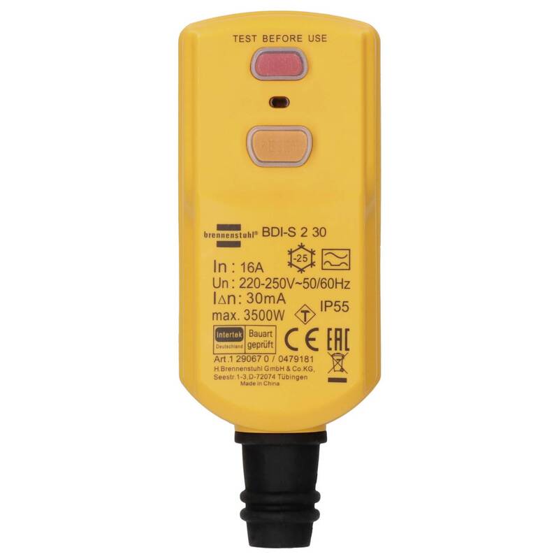 Brennenstuhl Personenschutz-Zwischenstecker PRCD 230V IP55 Gelb 16A 4-polig - 4007123641147