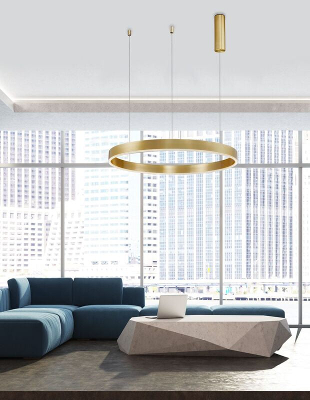 Nova Luce Pendelleuchte Hängeleuchte MOTIF LED Warmweiß Messing dimmbar 200x80cm - 5212017421951