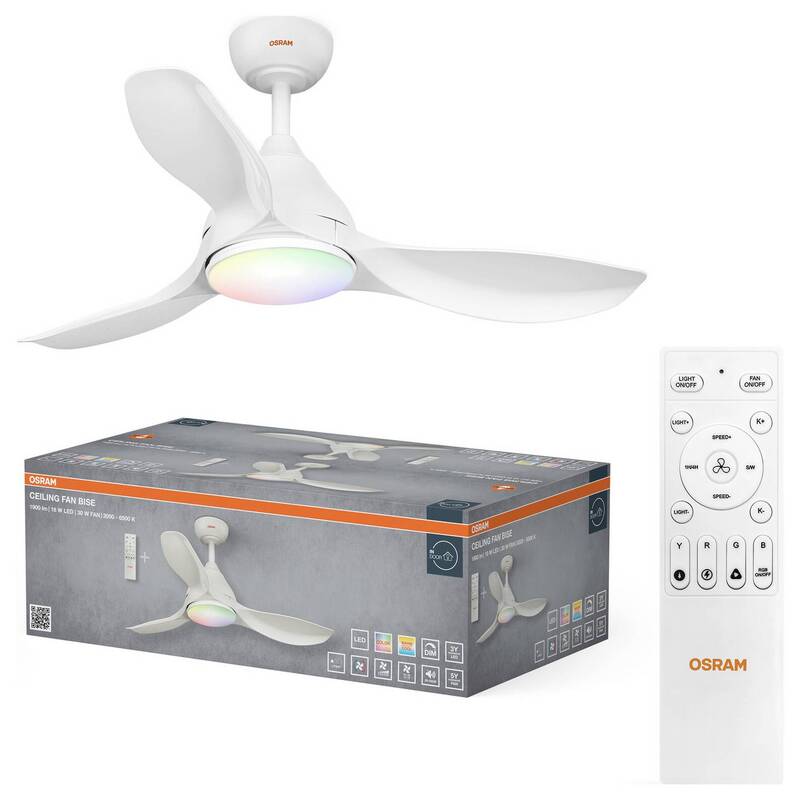 OSRAM Deckenventilator Bise 1065mm RGB dimmbar mit Beleuchtung Fernbedienung - 4058075857773
