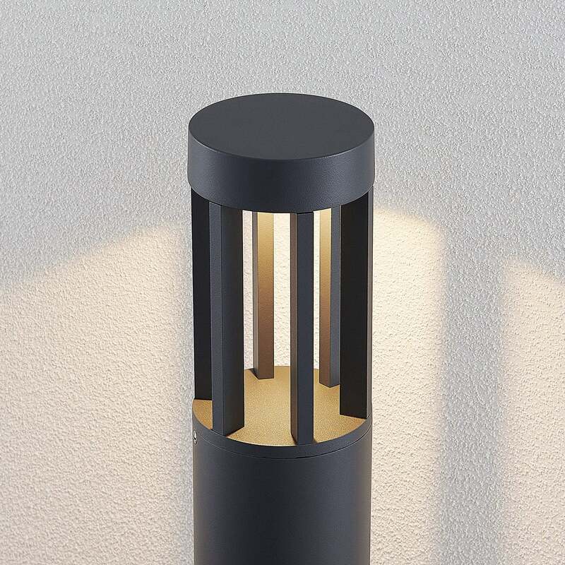 Lindby Wegeleuchte Gartenleuchte LED Außenlampe Jordis dunkelgrau Aluminium Glas - 4251096554458