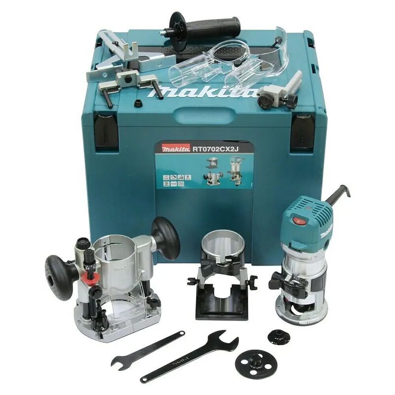 Makita Multifunktionsfräse RT0702CX2J Fräse 710W Handwerkzeug Tischlerwerkzeug - 88381752695