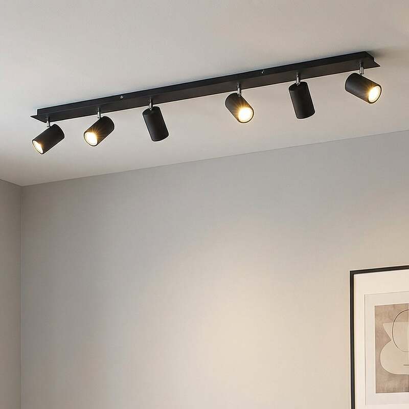 Lindby Deckenstrahler Joffrey LED Strahler 6-flg dimmbar schwarz 116cm Leuchte - 4251911728590