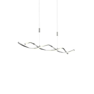 B-Ware Lindby Pendelleuchte Hängeleuchte LED höhenverstellbar nickel satiniert weiß 442