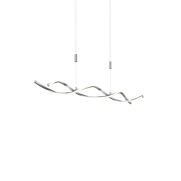 Lindby Pendelleuchte Hängeleuchte LED höhenverstellbar nickel satiniert weiß 442 - 9621247