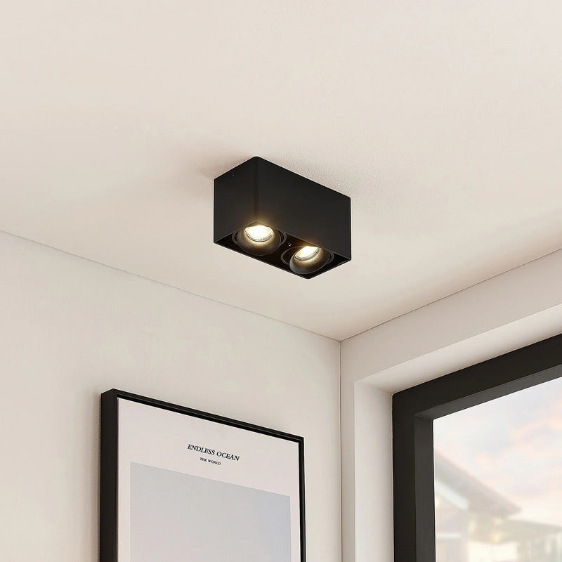 Arcchio Downlight Kubika 19cm LED dimmbar schwarz 2-flg Aluminium Deckenlampe - 4251096579321
