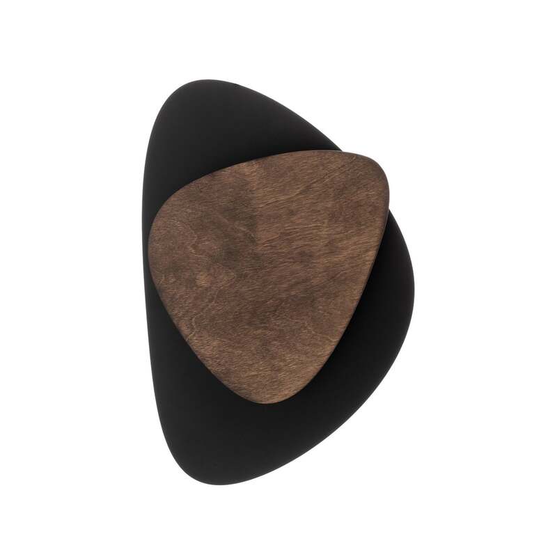 LED Wandleuchte Pedra schwarz Holz Stahl 3000K warmweiß Designer Leuchte 25x36cm - 5905143289822