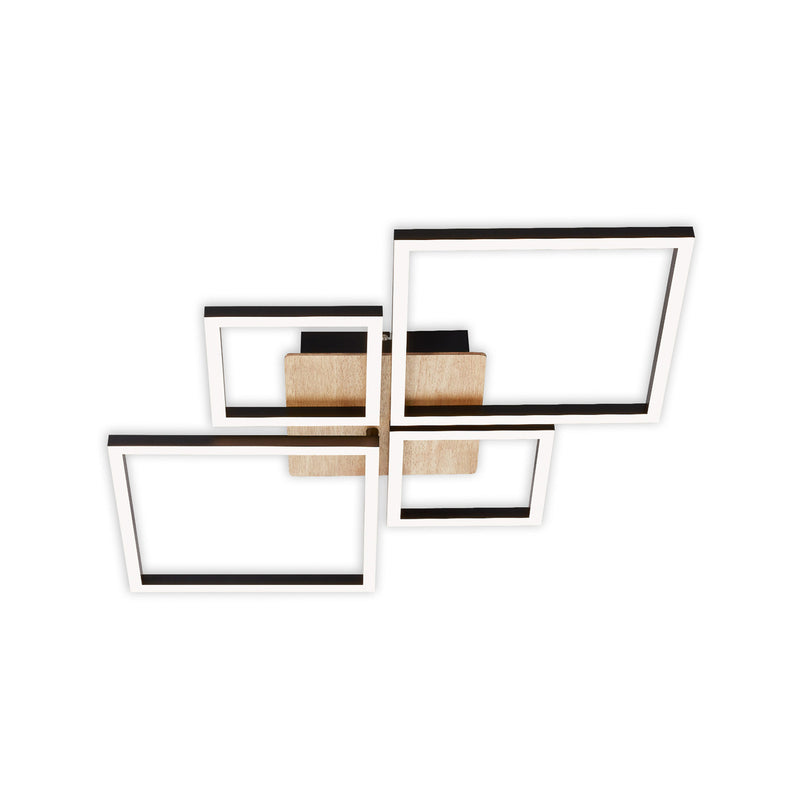 Briloner Deckenleuchte Frame LED Lampe dimmbar Holz schwarz 4-flammig 75x47cm - 4002707405207