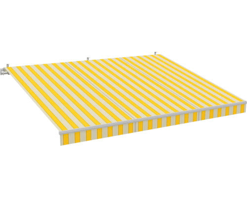 Gelenkarmmarkise Sonnenschutz Markise 5x3 Stoff gelb/grau Lotuseffekt RAL 9006 - 4306516433131