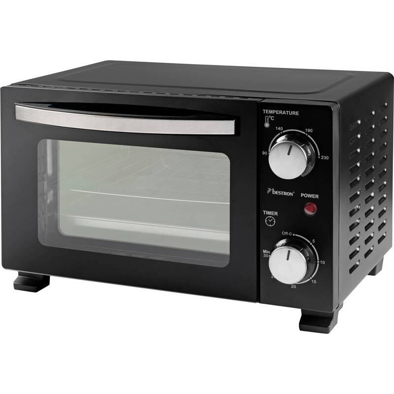 Bestron Mini-Backofen 10l Grillfunktion 800W Elektro schwarz kompakt 230°C - 8712184066612