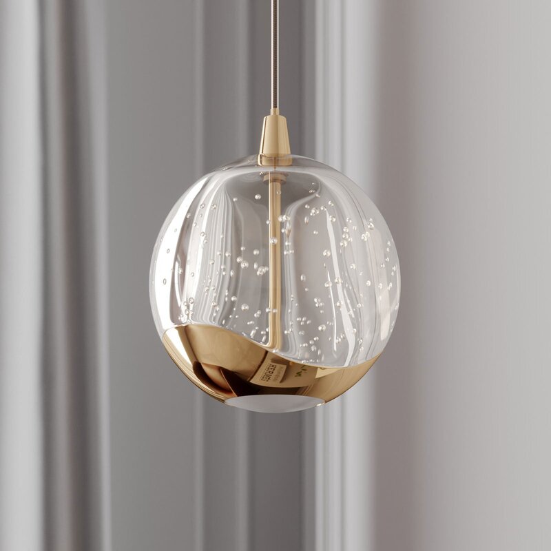 Lucande LED-Pendelleuchte Hayley Pendelleuchte Lampe Leuchte Glaskugel 1-fl gold - 4251096562439